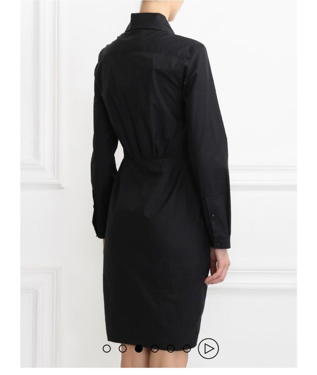 MAX MARA Черное хлопко-эластановое повседневное платье, фото 3