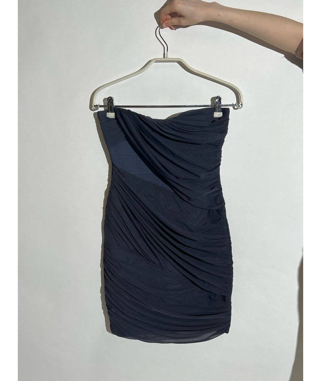 HERVE LEGER Темно-синее повседневное платье, фото 5