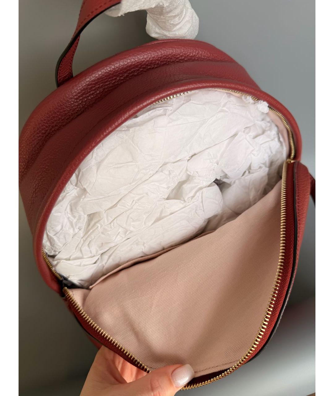 COCCINELLE Бордовый кожаный рюкзак, фото 4