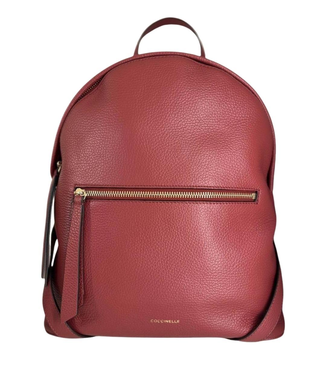 COCCINELLE Бордовый кожаный рюкзак, фото 1
