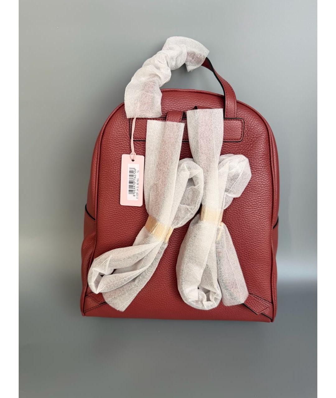 COCCINELLE Бордовый кожаный рюкзак, фото 2