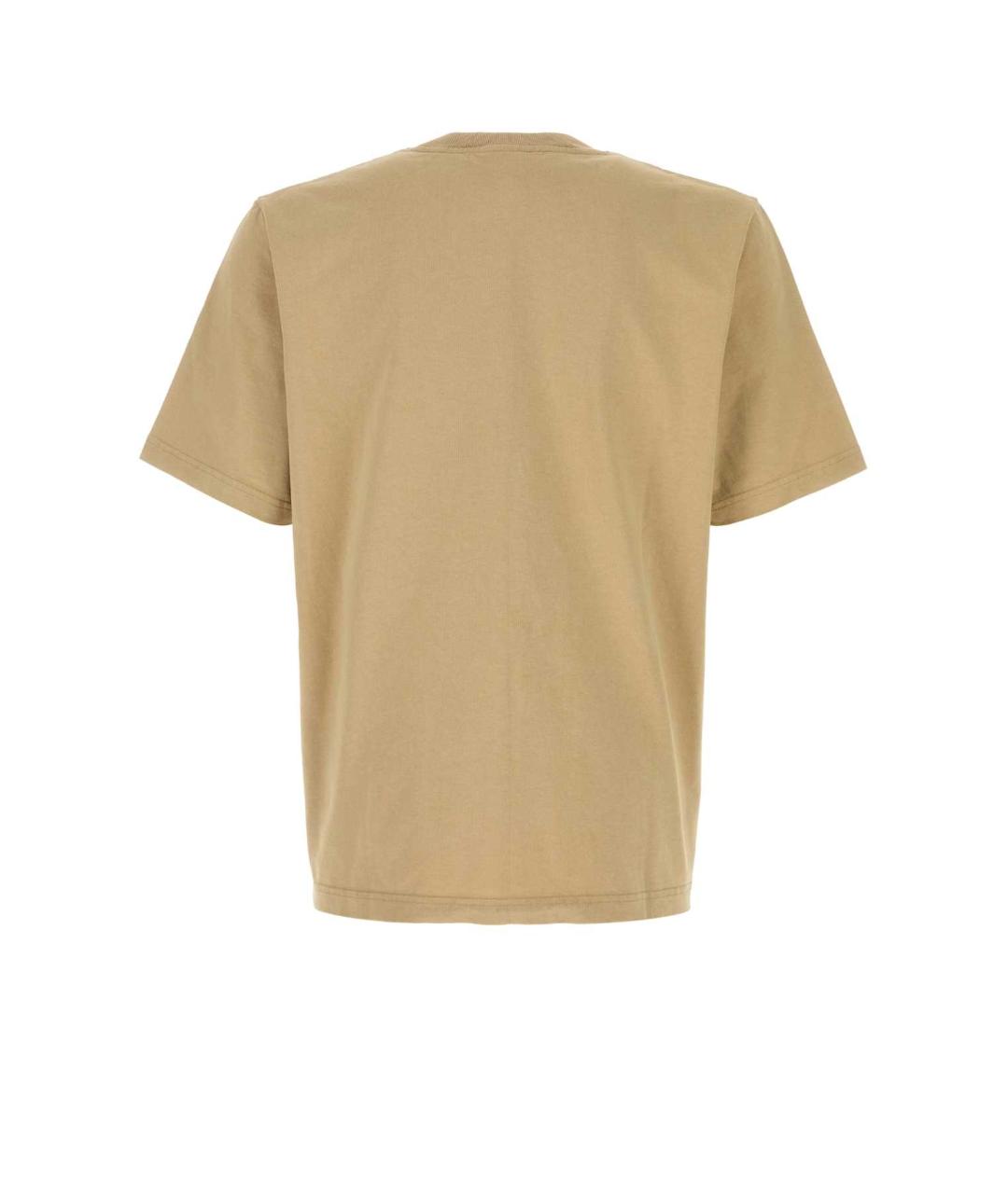 MAISON KITSUNE Бежевая хлопковая футболка, фото 2