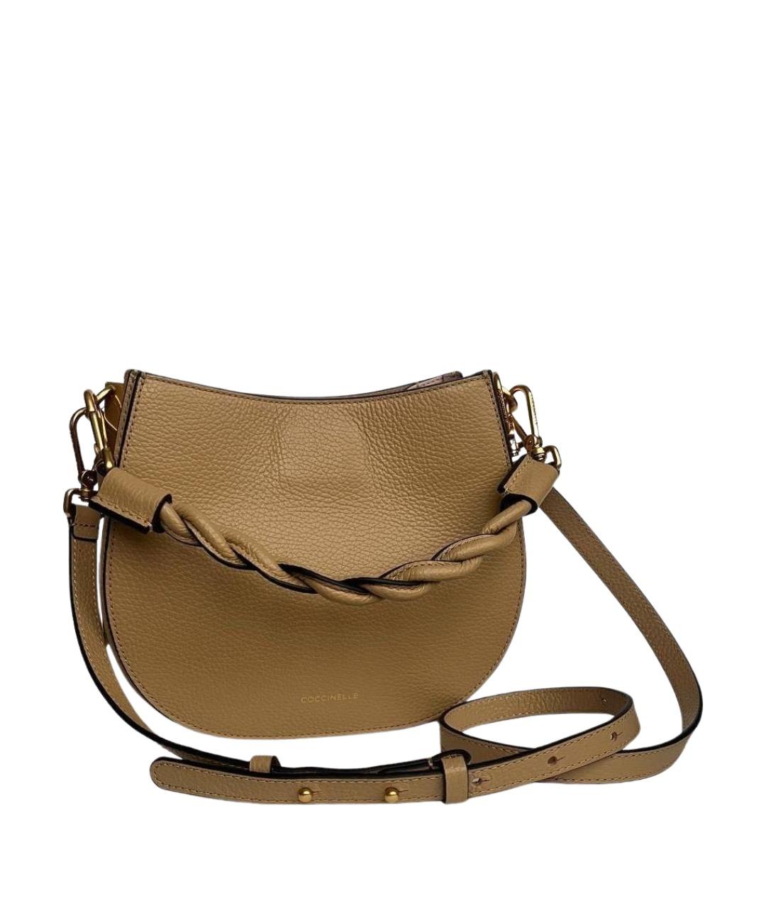 COCCINELLE Бежевая кожаная сумка через плечо, фото 1