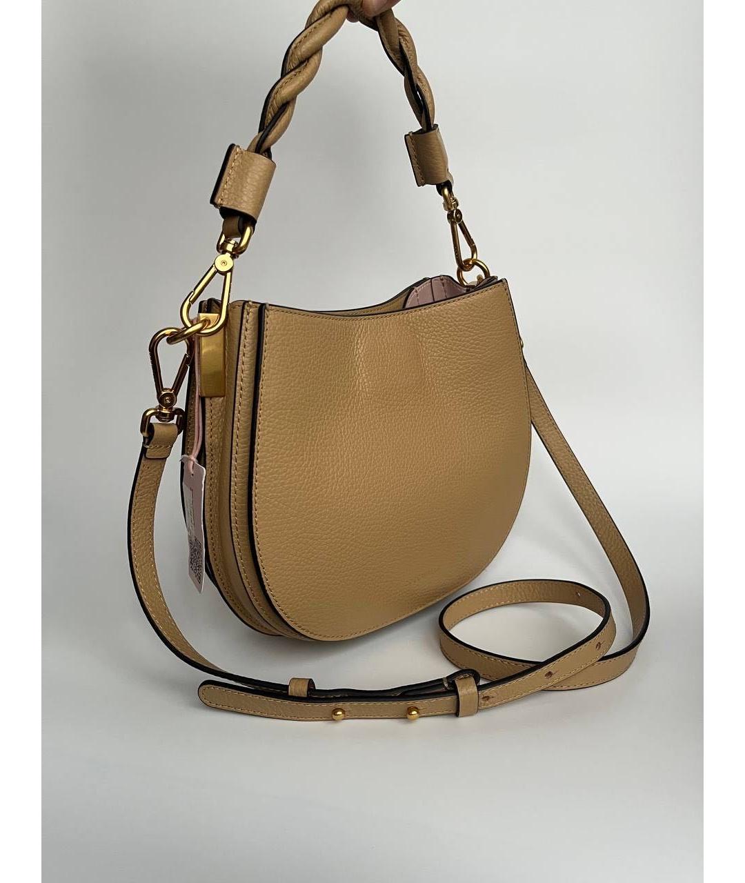 COCCINELLE Бежевая кожаная сумка через плечо, фото 2