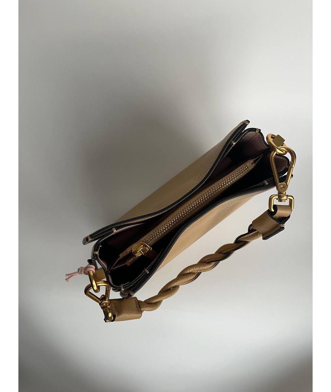 COCCINELLE Бежевая кожаная сумка через плечо, фото 3