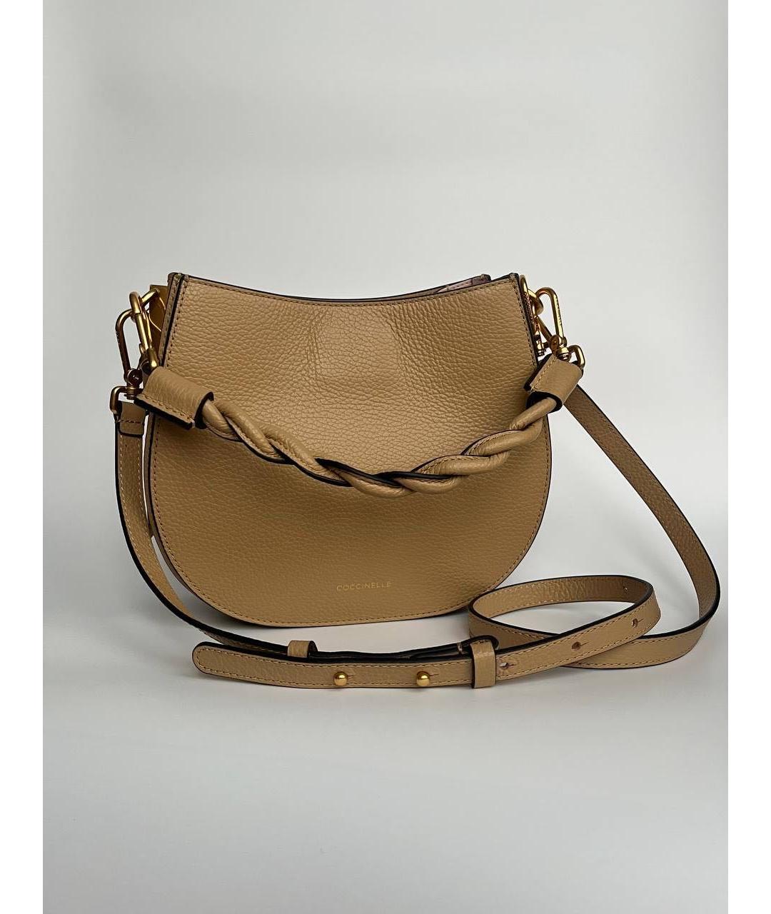 COCCINELLE Бежевая кожаная сумка через плечо, фото 5