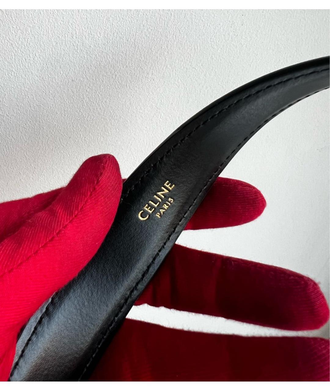 CELINE Черный кожаный ремень, фото 7