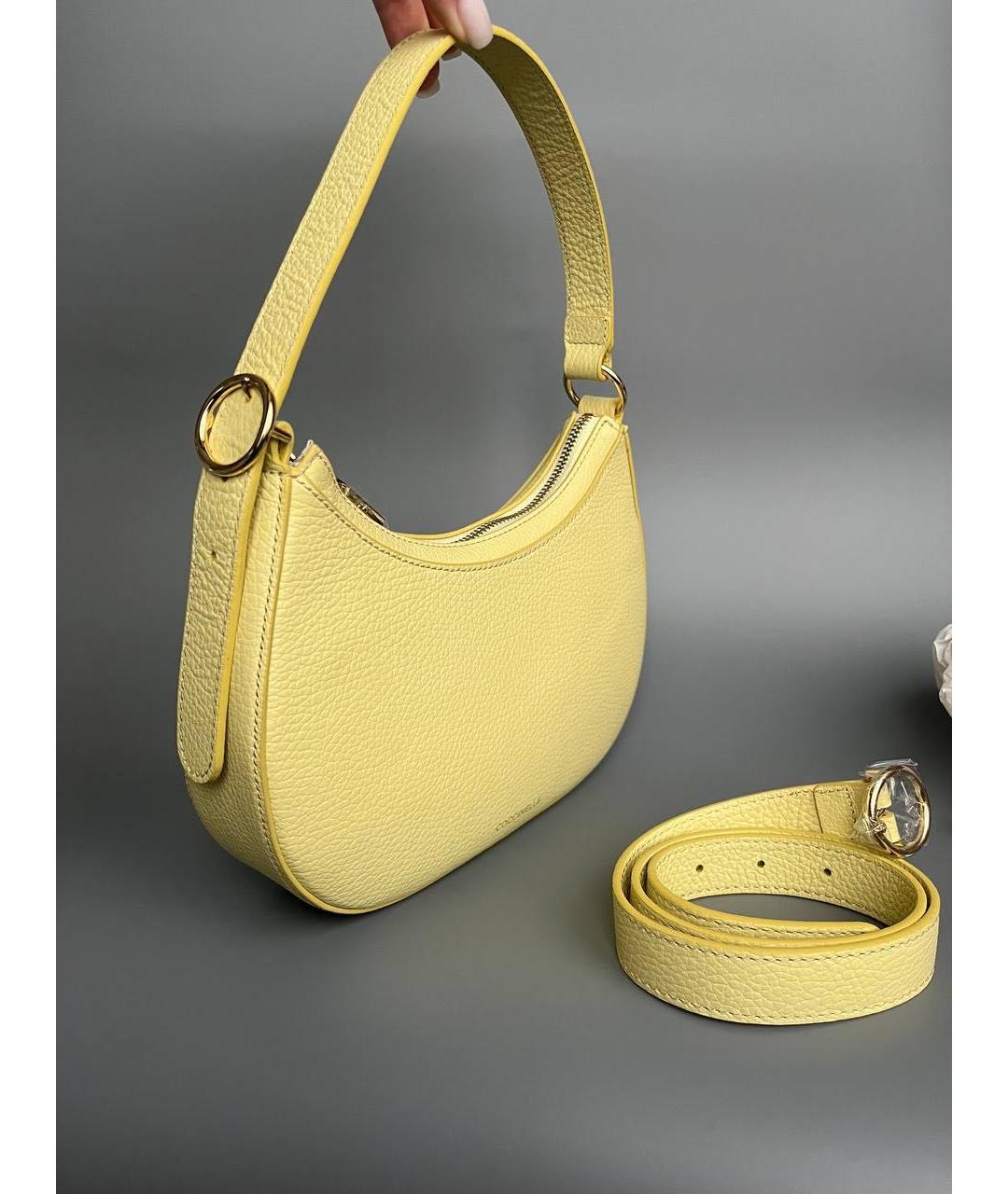 COCCINELLE Желтая кожаная сумка через плечо, фото 2