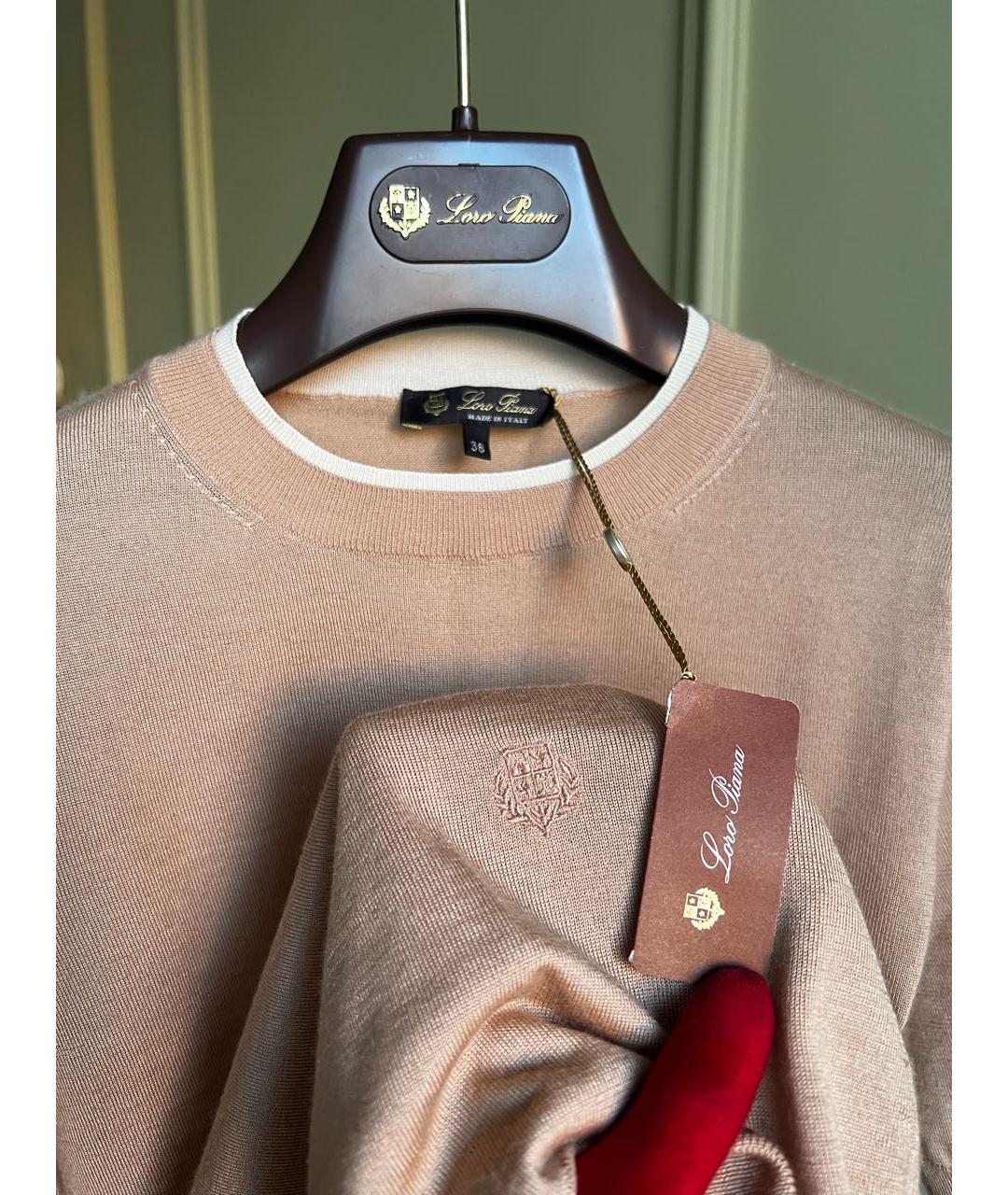 LORO PIANA Бежевый кашемировый джемпер / свитер, фото 4