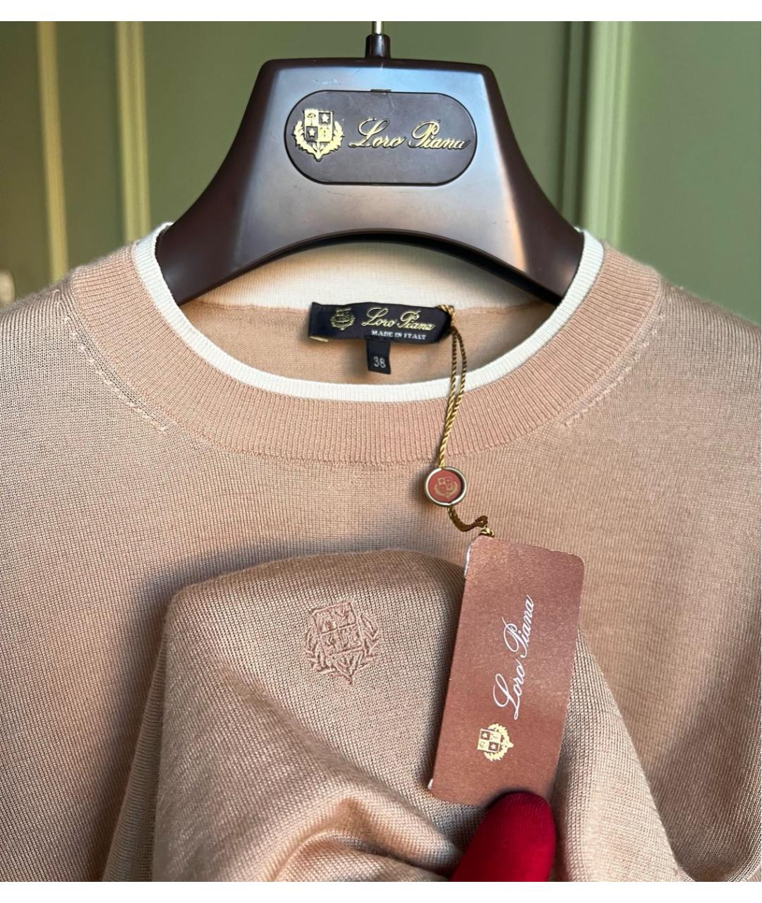 LORO PIANA Бежевый кашемировый джемпер / свитер, фото 3