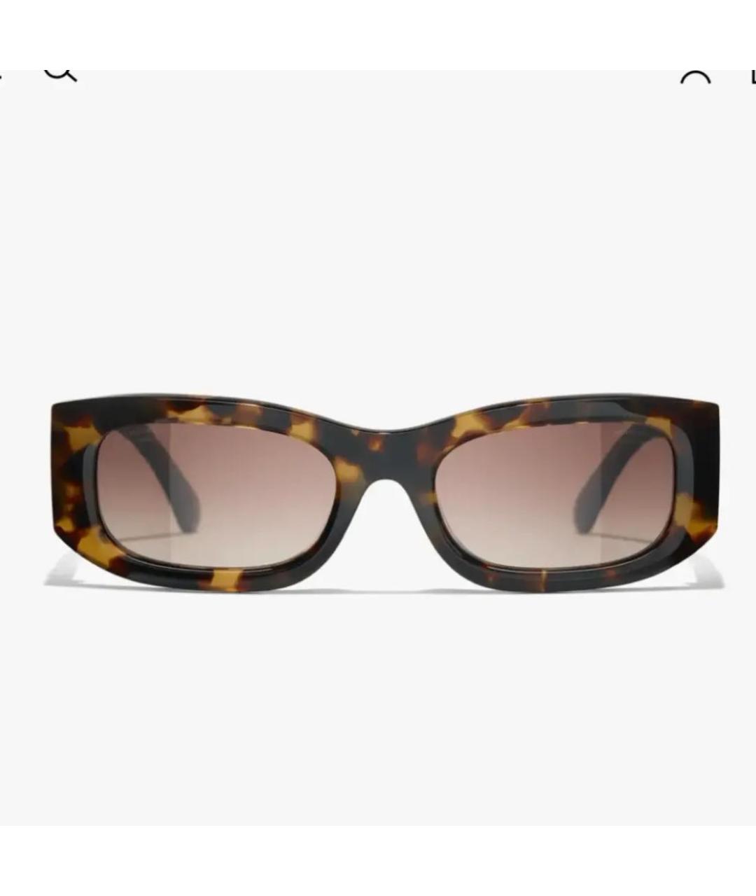 CHANEL Коричневые пластиковые солнцезащитные очки, фото 2