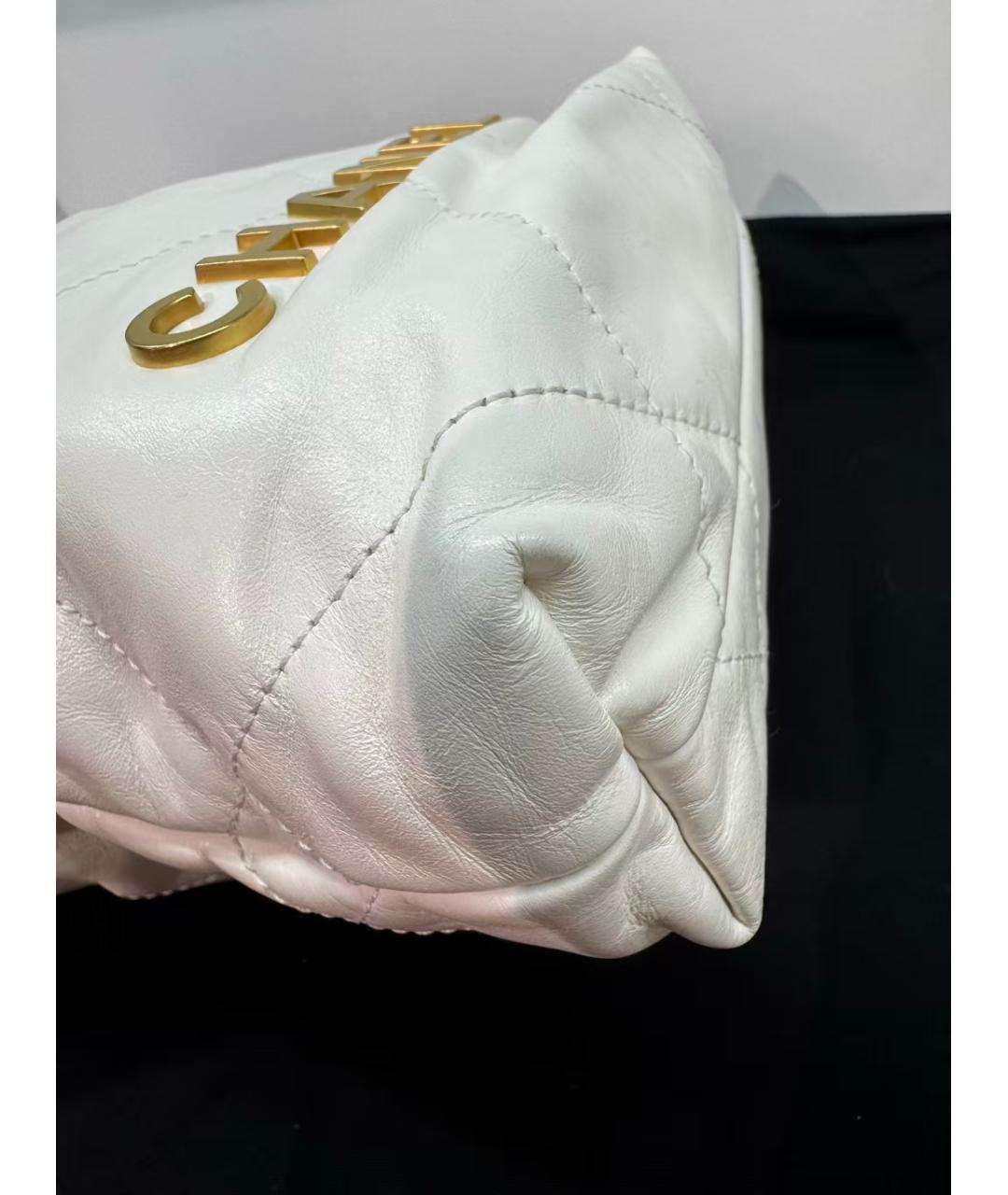 CHANEL Белая кожаная сумка через плечо, фото 3