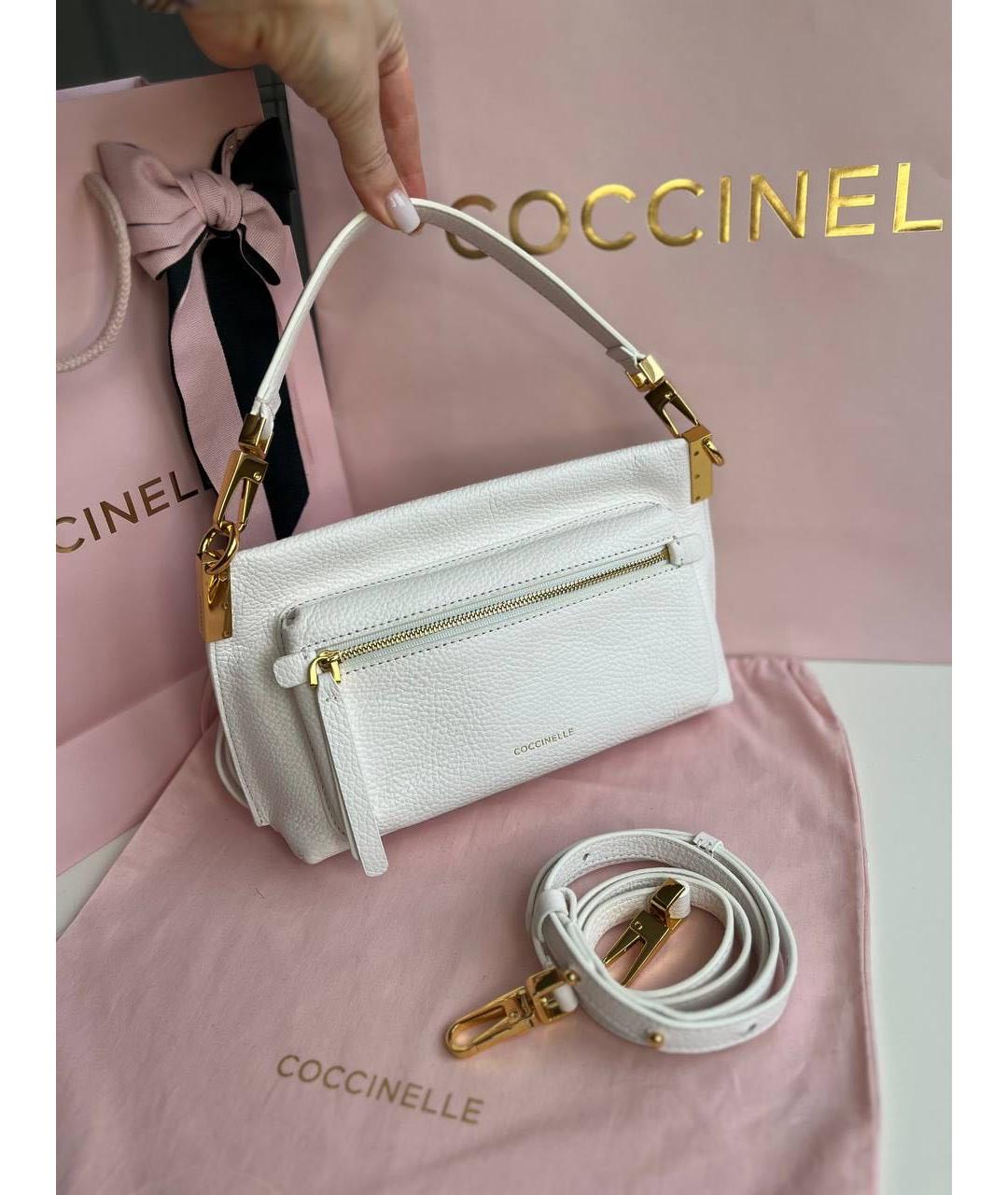 COCCINELLE Белая кожаная сумка через плечо, фото 2