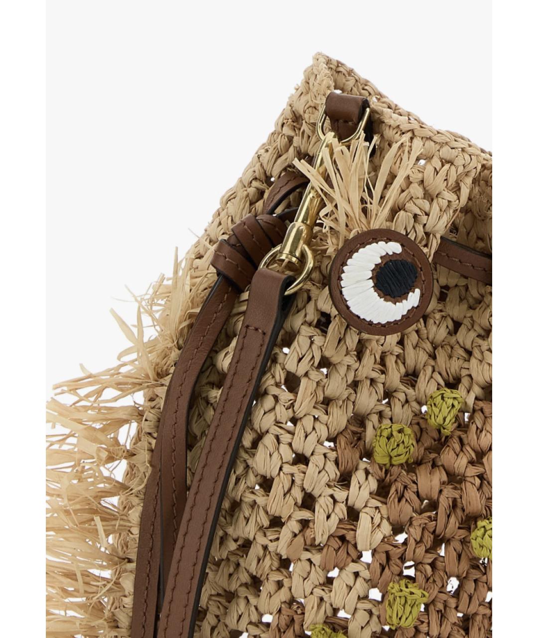 ANYA HINDMARCH Бежевая пелетеная сумка через плечо, фото 3