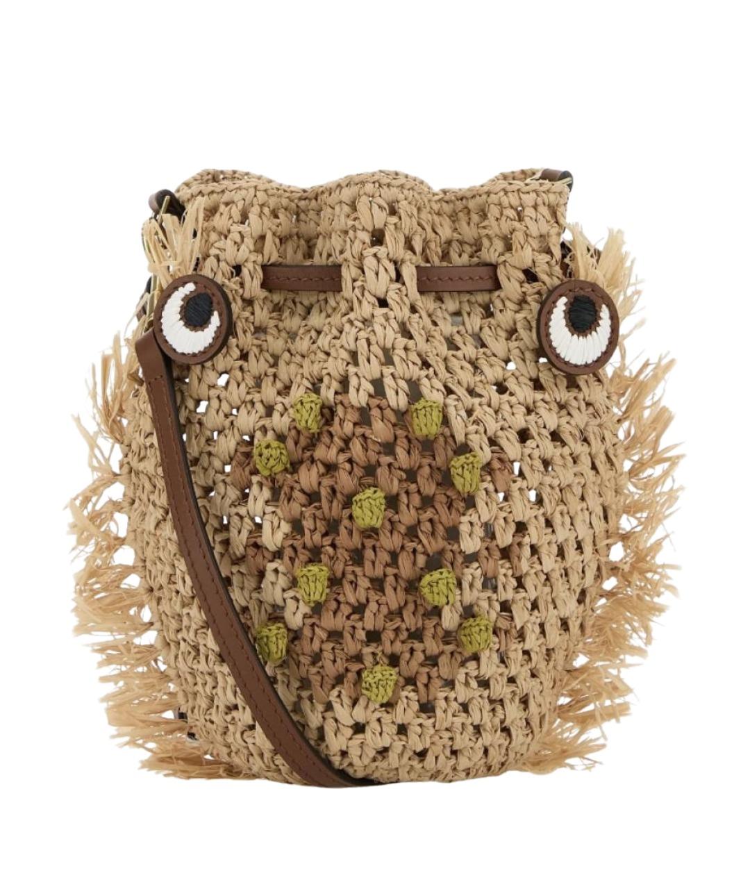 ANYA HINDMARCH Бежевая пелетеная сумка через плечо, фото 4