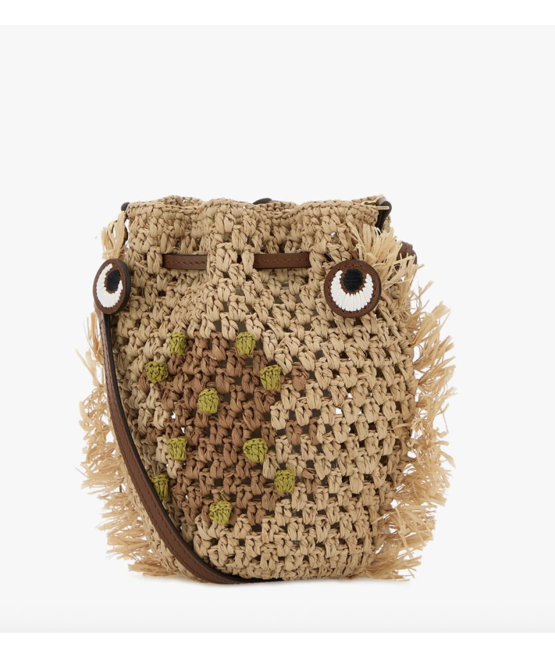 ANYA HINDMARCH Бежевая пелетеная сумка через плечо, фото 6