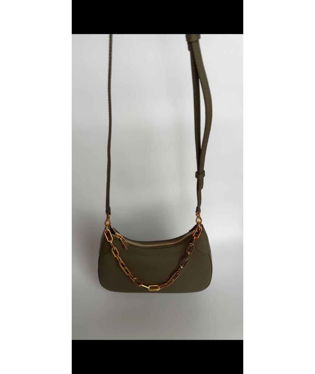 COCCINELLE Хаки кожаная сумка через плечо, фото 5
