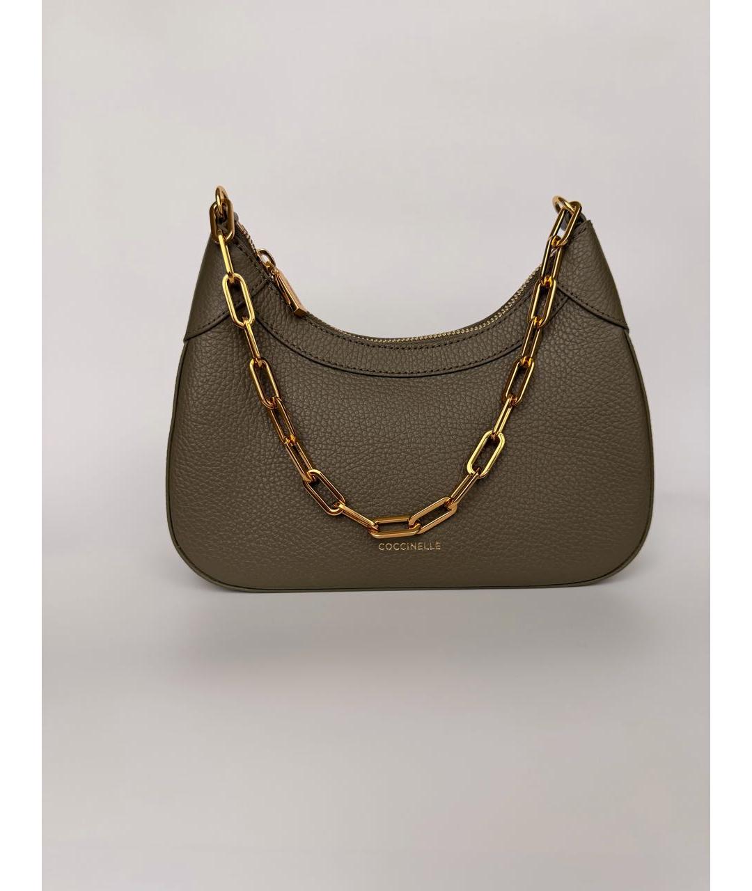 COCCINELLE Хаки кожаная сумка через плечо, фото 8