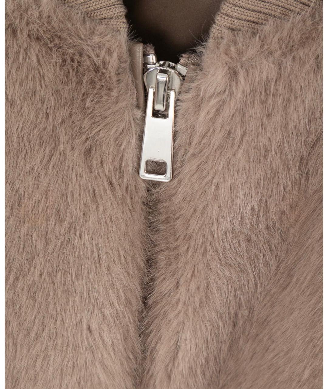 P.A.R.O.S.H. Бежевая полиэстеровая шуба, фото 4