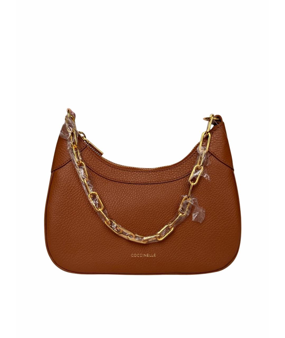 COCCINELLE Коричневая кожаная сумка через плечо, фото 1