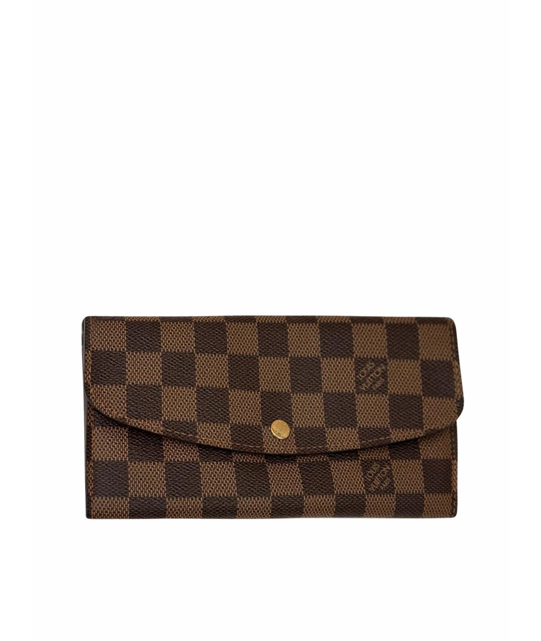 LOUIS VUITTON Коричневый кожаный кошелек, фото 1