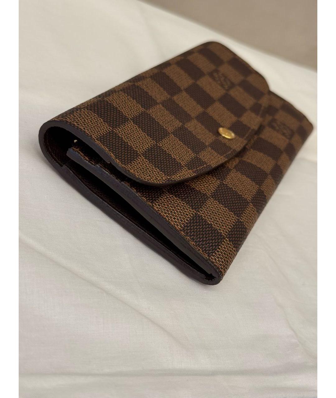 LOUIS VUITTON Коричневый кожаный кошелек, фото 2