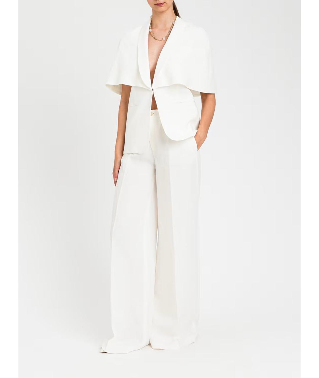 TWIN-SET Белые льняные брюки широкие, фото 2