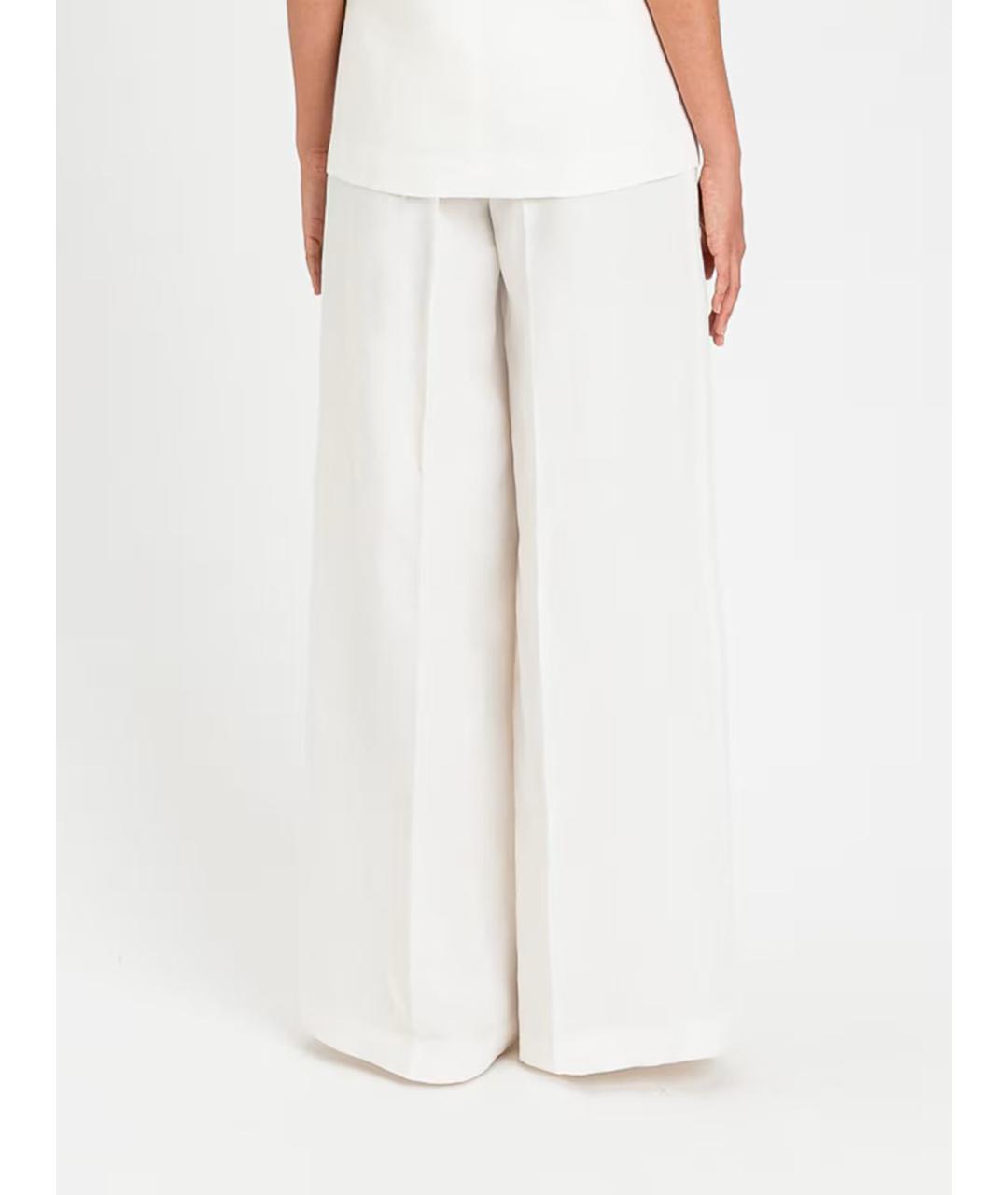 TWIN-SET Белые льняные брюки широкие, фото 4