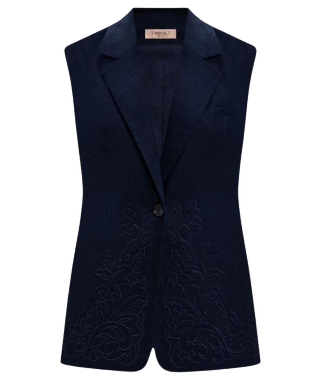 TWIN-SET Синяя жилетка, фото 1