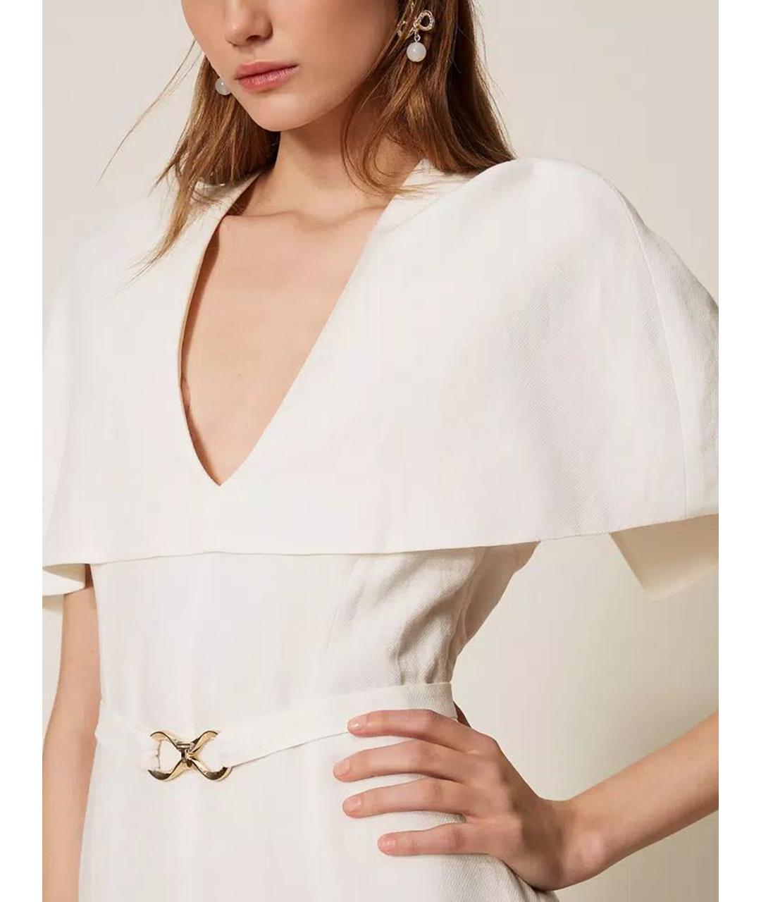 TWIN-SET Льняное повседневное платье, фото 5