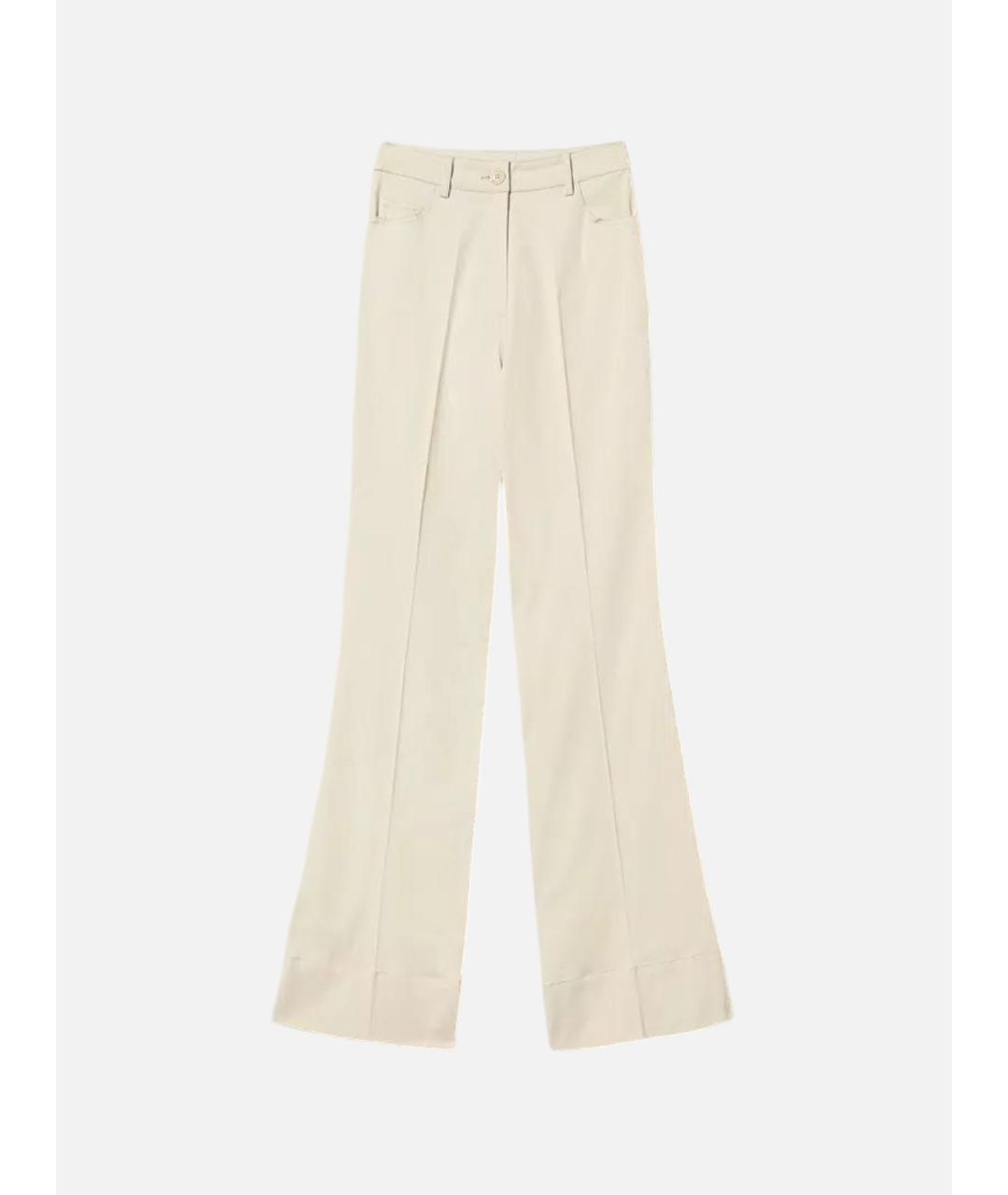 TWIN-SET Коричневые хлопковые брюки широкие, фото 6