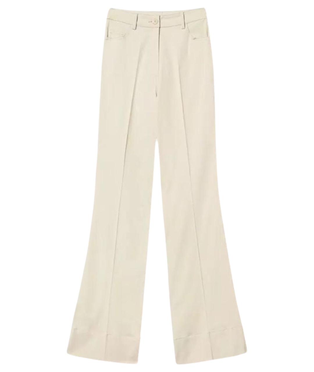 TWIN-SET Коричневые хлопковые брюки широкие, фото 1