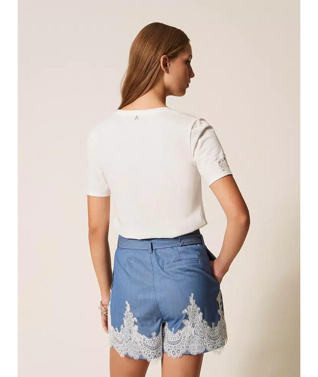 TWIN-SET Белая хлопковая блузы, фото 5