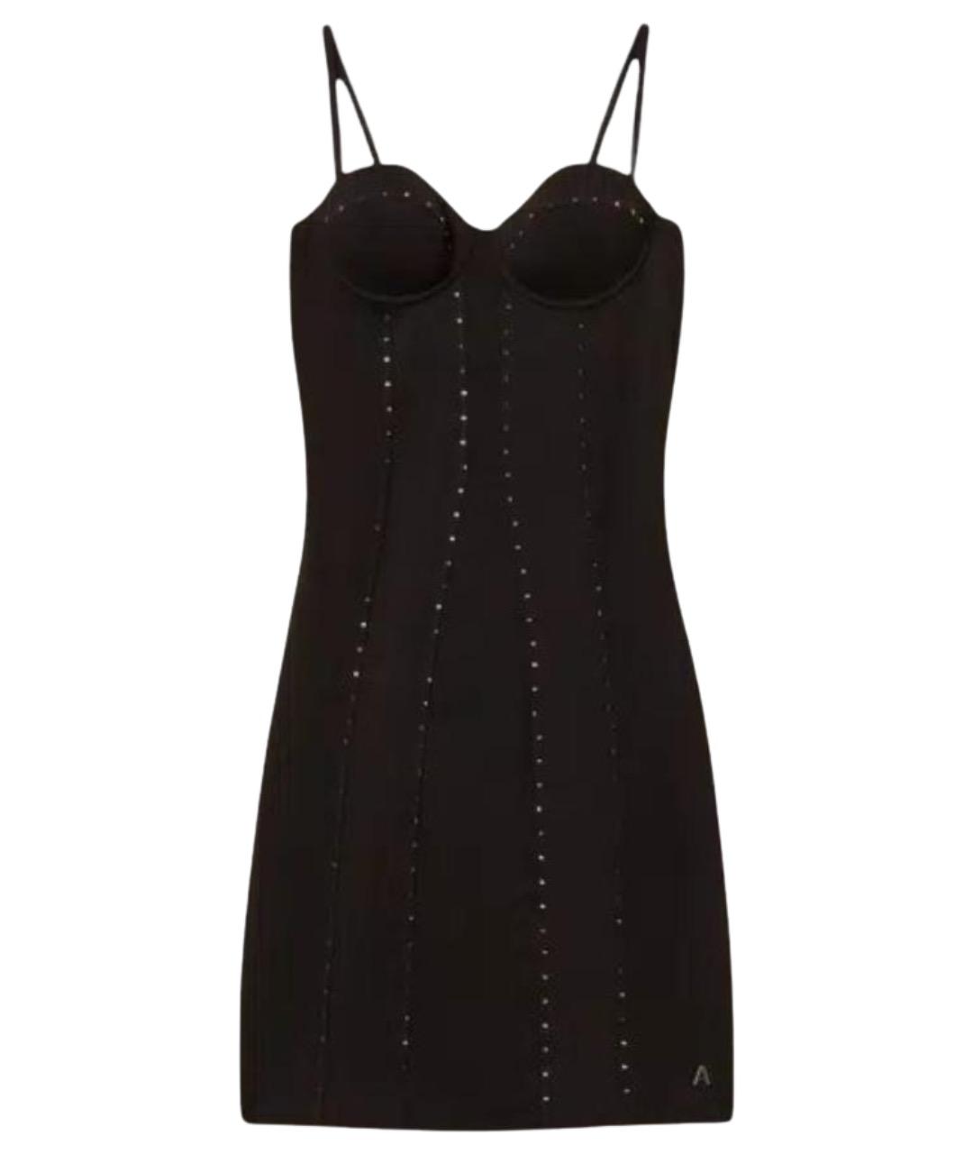 TWIN-SET Черное вискозное коктейльное платье, фото 1