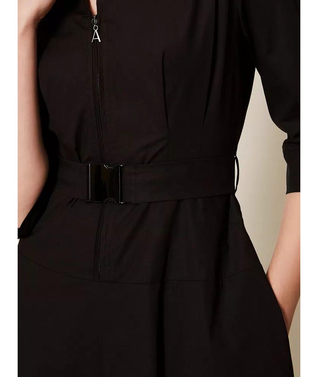 TWIN-SET Черное хлопковое повседневное платье, фото 6