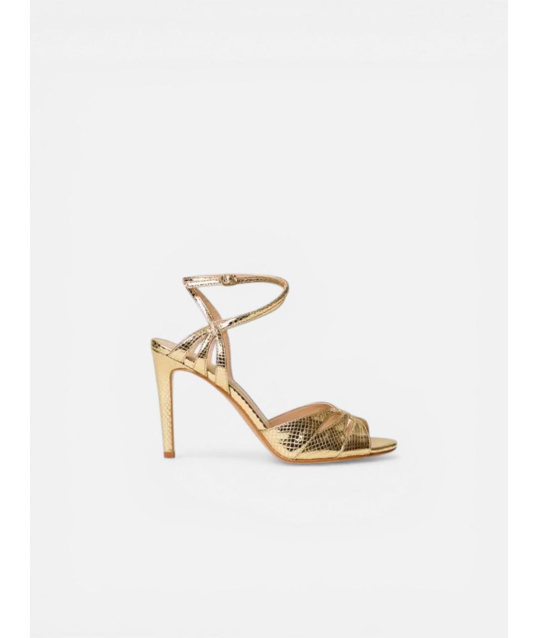TWIN-SET Золотые кожаные сандалии, фото 5