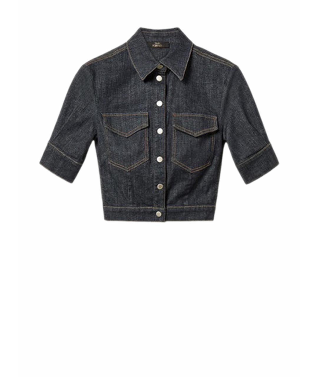 TWIN-SET Темно-синяя хлопковая куртка, фото 1