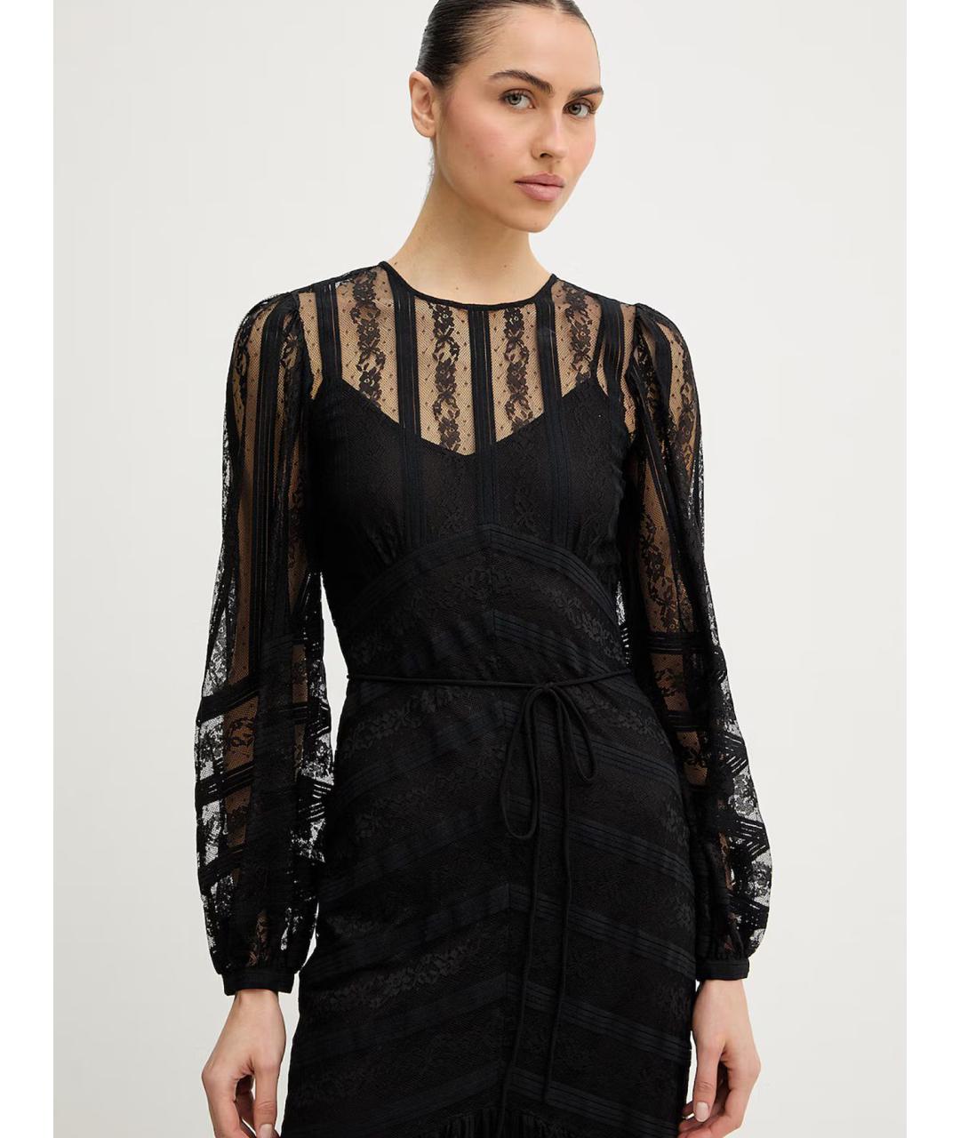 TWIN-SET Черное полиамидовое коктейльное платье, фото 4