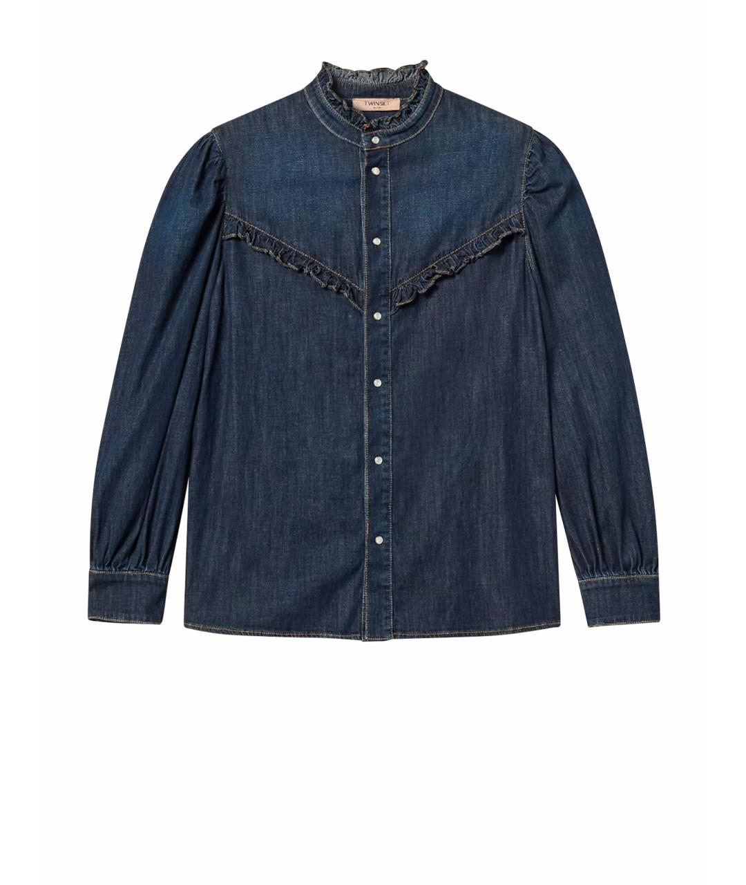 TWIN-SET Синяя хлопковая рубашка, фото 1