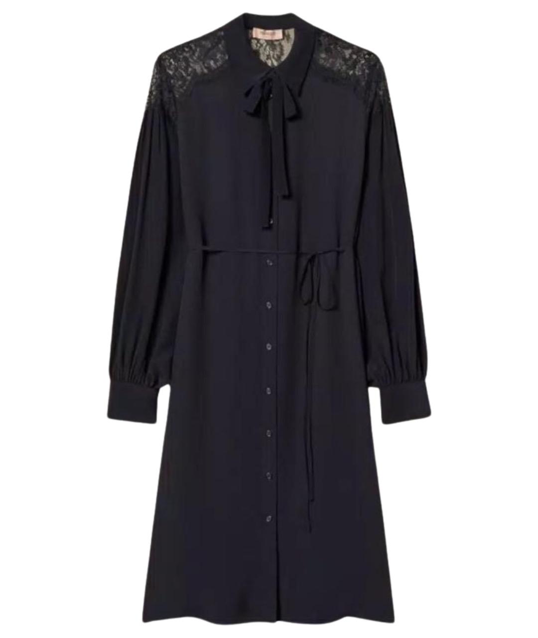 TWIN-SET Темно-синее вискозное повседневное платье, фото 1