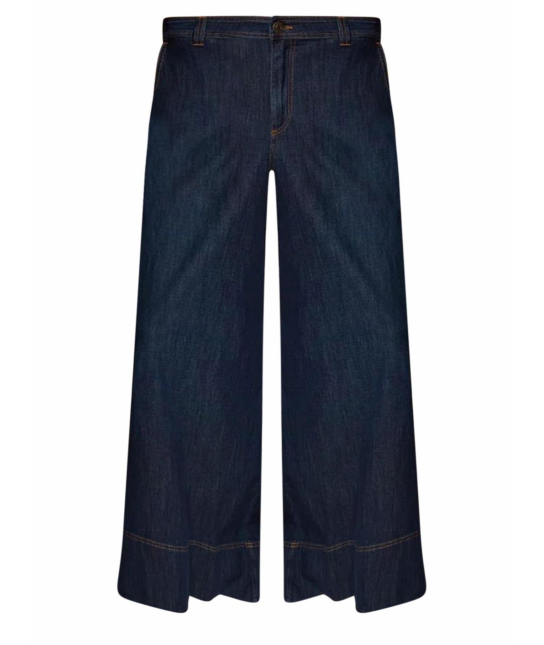 TWIN-SET Темно-синие хлопковые джинсы клеш, фото 1