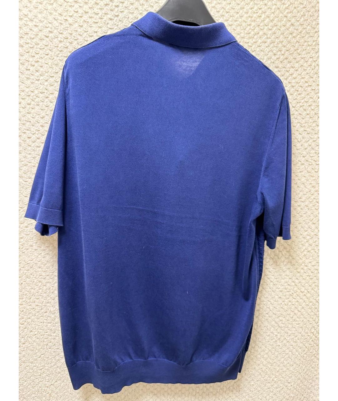 ZILLI Темно-синее поло с коротким рукавом, фото 5