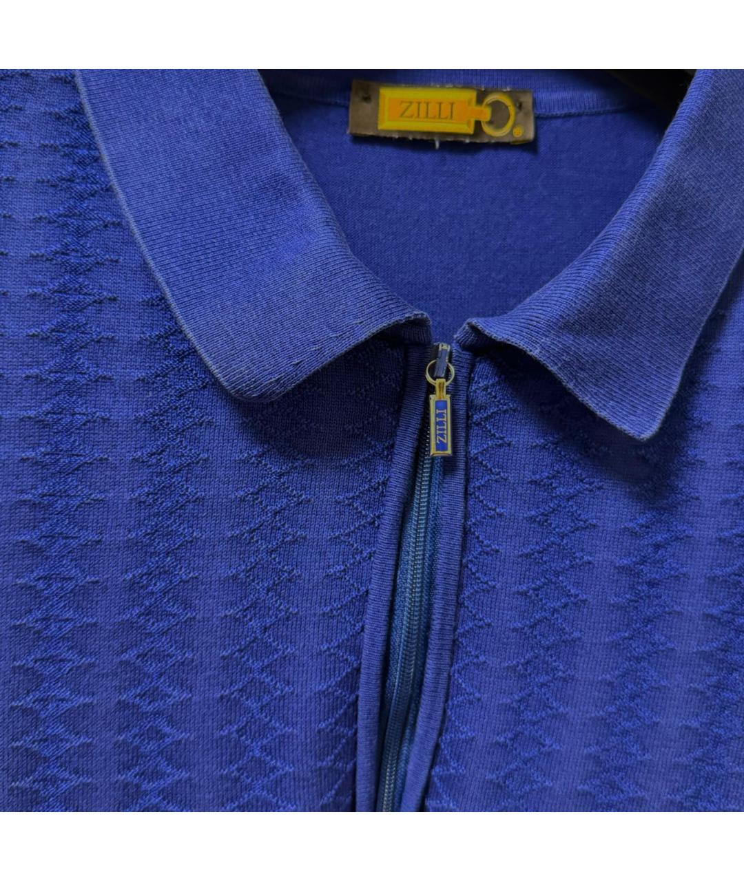 ZILLI Темно-синее поло с коротким рукавом, фото 3