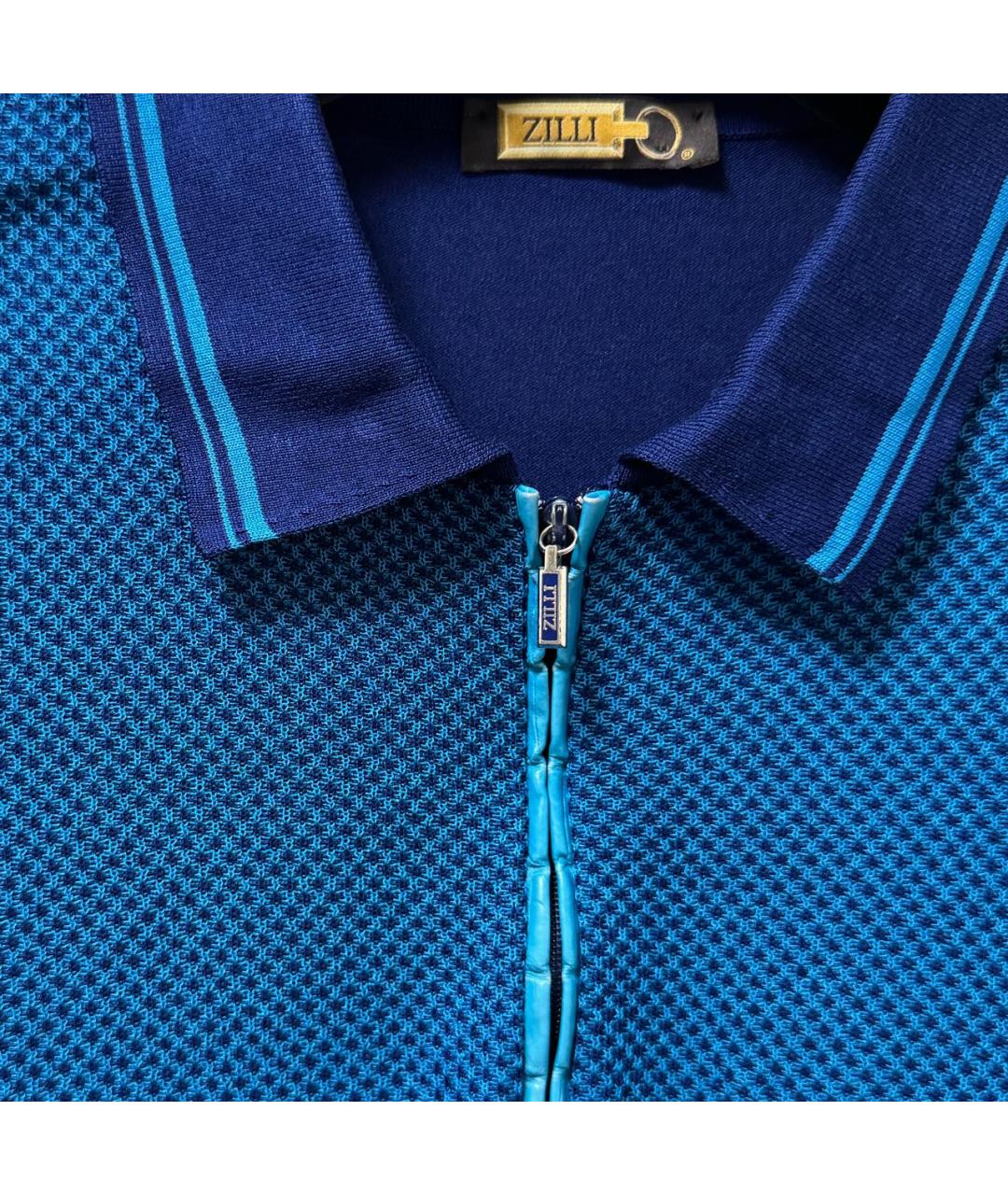 ZILLI Синее поло с коротким рукавом, фото 2