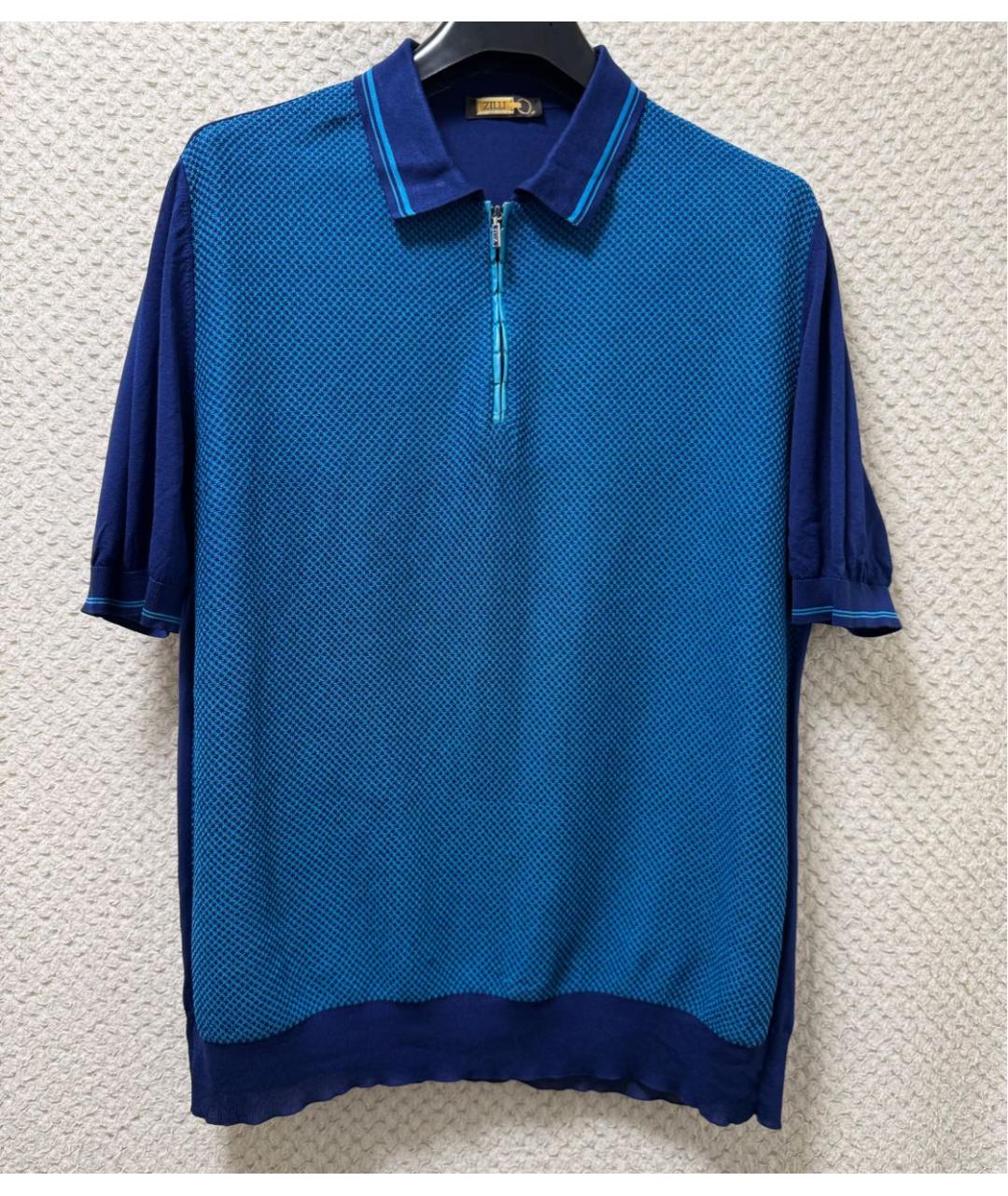 ZILLI Синее поло с коротким рукавом, фото 4