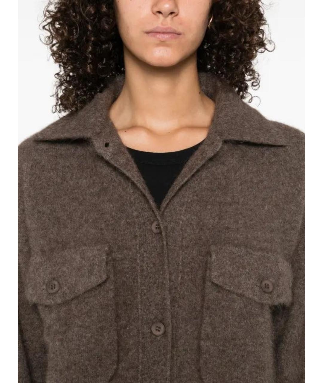 P.A.R.O.S.H. Коричневая шерстяная рубашка, фото 4