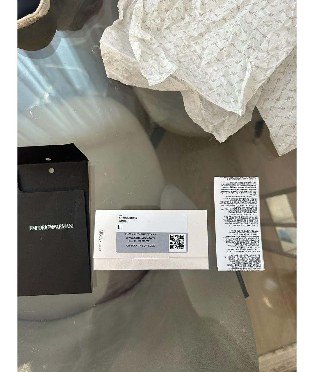 EMPORIO ARMANI Кожаные кеды, фото 7