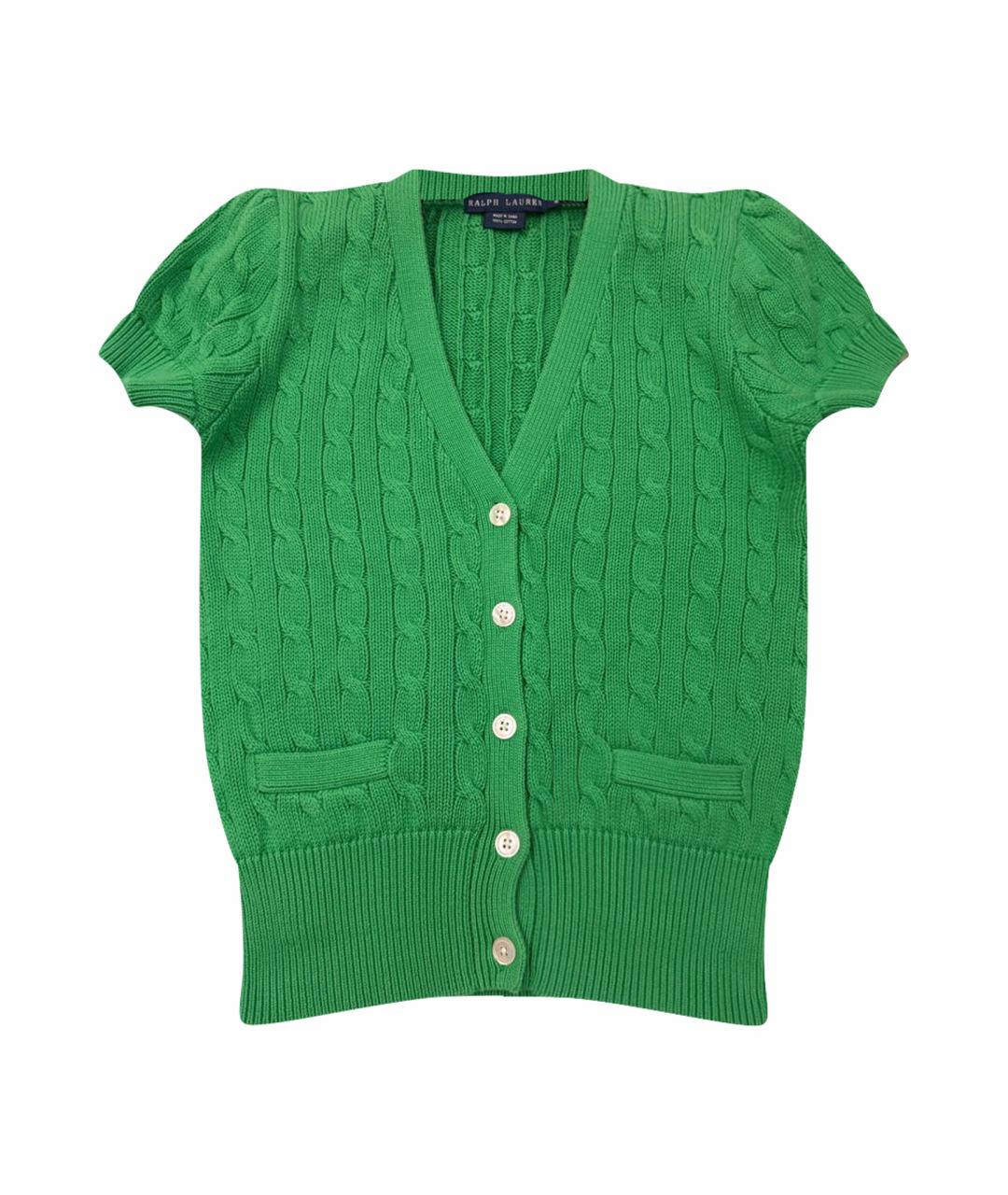RALPH LAUREN Зеленый хлопковый кардиган, фото 1