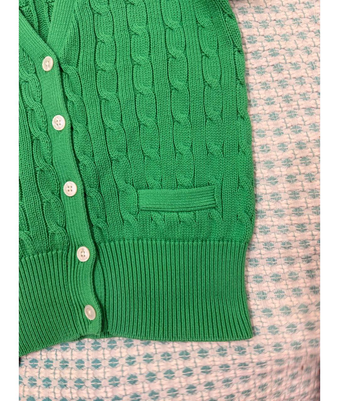RALPH LAUREN Зеленый хлопковый кардиган, фото 3