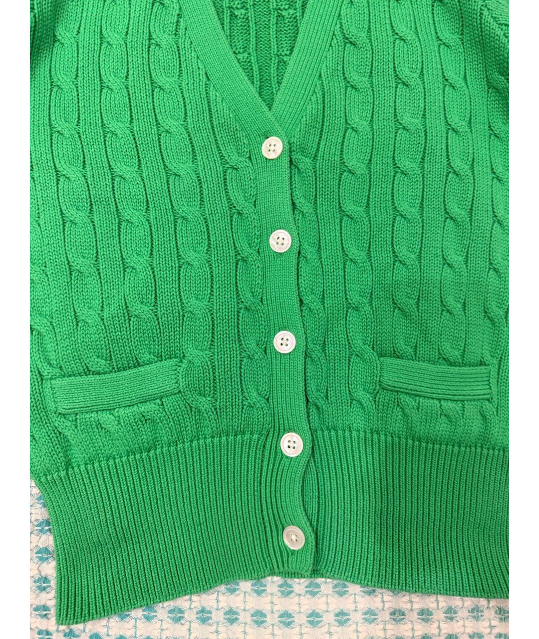 RALPH LAUREN Зеленый хлопковый кардиган, фото 7